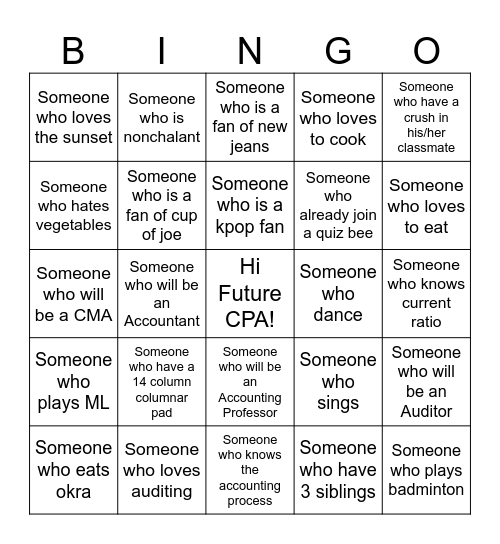 JPIA Human Bingo Card