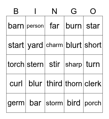 R controlled Bingo Card