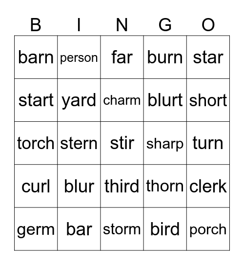 R controlled Bingo Card
