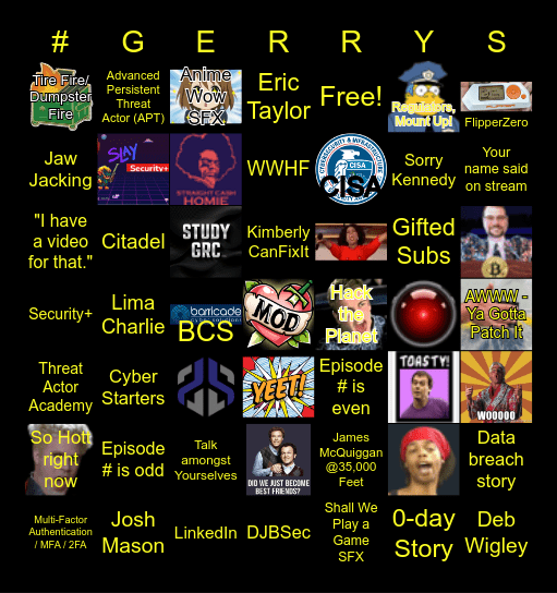Simply Cyber -- Bingo Card