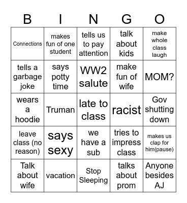 Brueckman Bingo Card