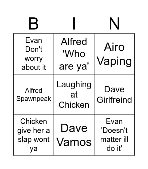 Sokudo Board Bingo Card