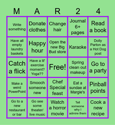 March 2024 Bingo Card
