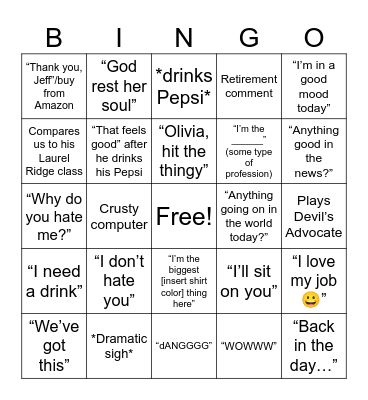 Mr. McKenna Bingo Card