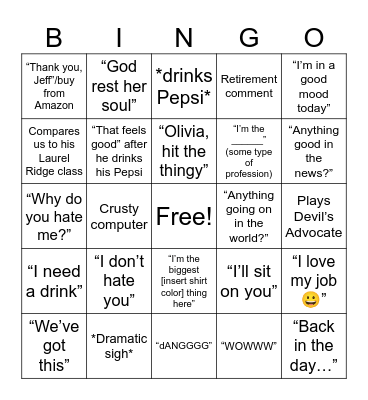 Mr. McKenna Bingo Card