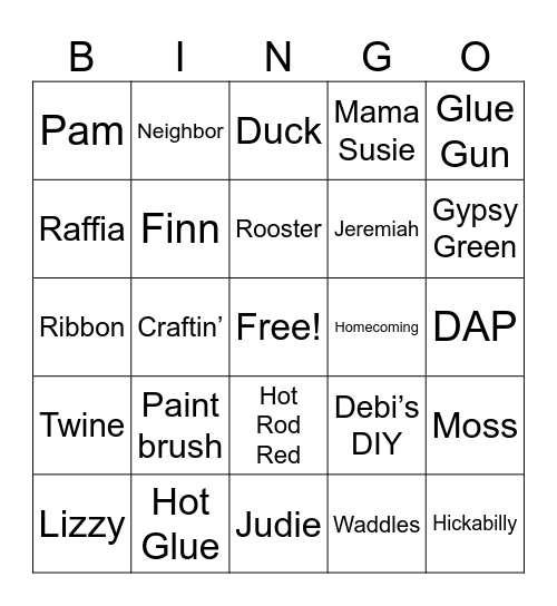 HICKABILLY Bingo Card