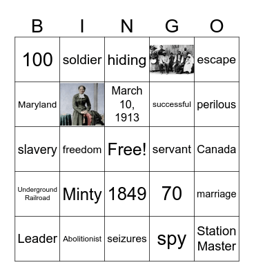 Harriet Tubman BINGO Card