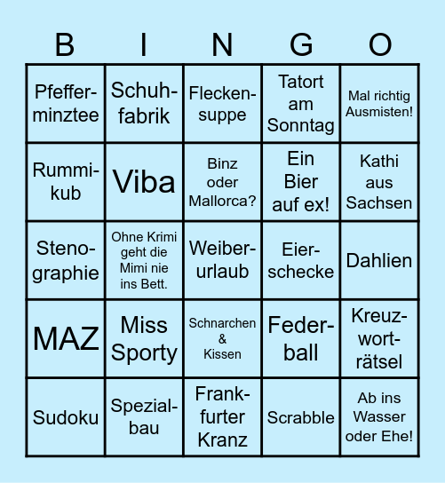 Goldene Ananas Bingo Card