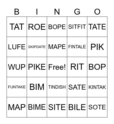 SIGHT WORDS Bingo Card
