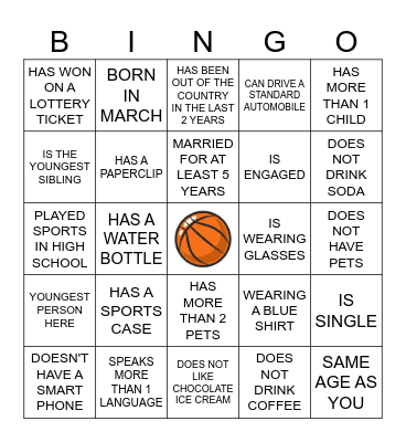 MARCH MADNESS Bingo Card