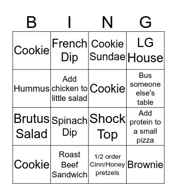 Section Bingo! Bingo Card