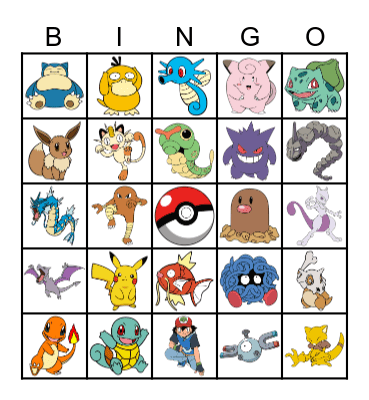 Pokemon Bingo Card