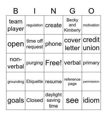 Review Trivia Bingo Card