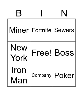 Infinite Craft Bingo Card