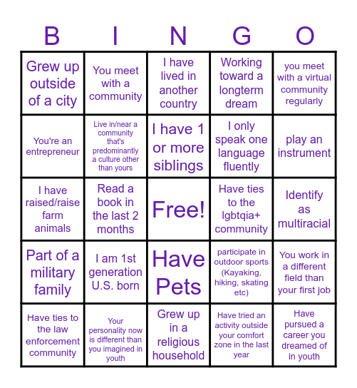 Inclusivity Bingo 2 Bingo Card