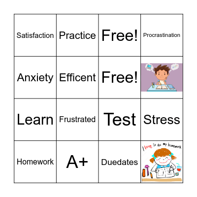 Homework Ted Talk Bingo Card