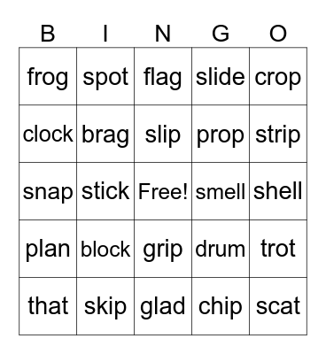 Blends Bingo Card
