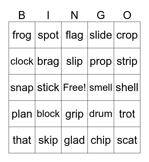 Blends Bingo Card