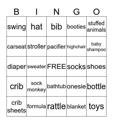 BABY Bingo Card