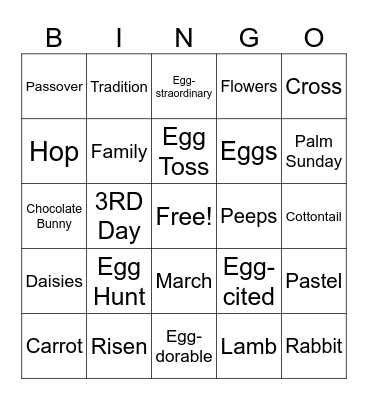 Easter Bingo 2024 Bingo Card