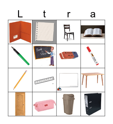material escolar Bingo Card