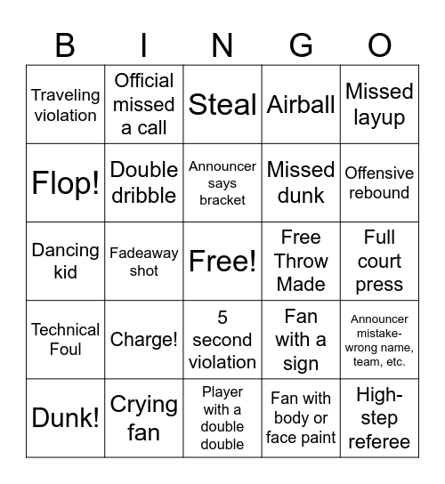 March Madness-First Four Bingo Card