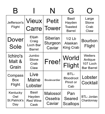 Blackout Bingo Card