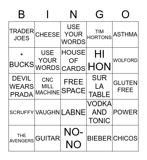 MANNYS BINGO Card