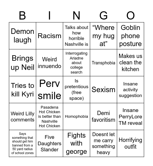 Big Per Bingo Card