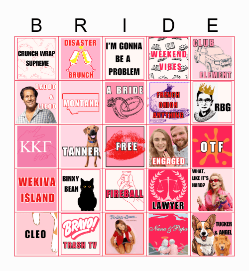LEAH'S BRIDAL BINGO Card