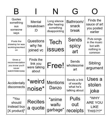 the definitive spamhands vc bingo sheet Bingo Card