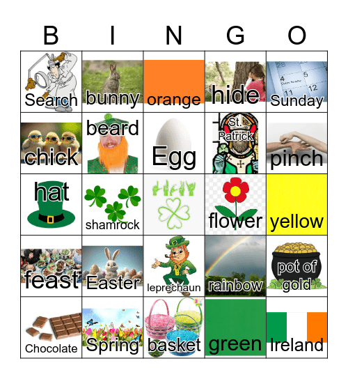 ASL Easter/St. Patrick's Day Bingo Card