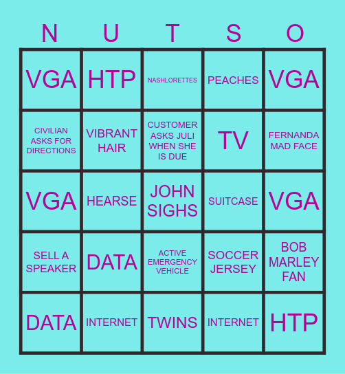 WESTIES BINGO Card