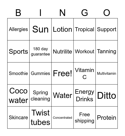 Spring Virtual Event Bingo Card