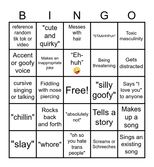 Andy Bingo Card