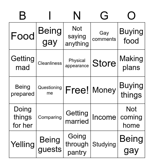 Nilima Bingo Card