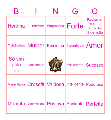 Mulher Crossfiteira Bingo Card