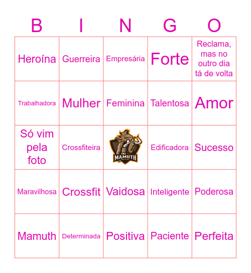 Mulher Crossfiteira Bingo Card