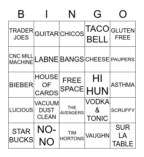 MANNY'S BINGO Card