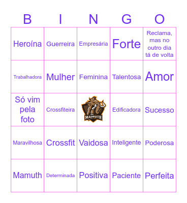 Mulher Crossfiteira Bingo Card