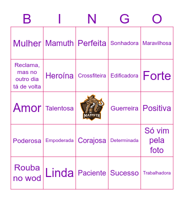 Crossfit: coisa de mulher Bingo Card