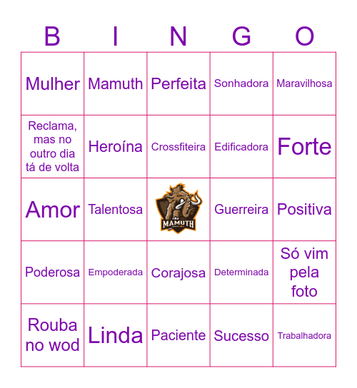 Crossfit: coisa de mulher Bingo Card