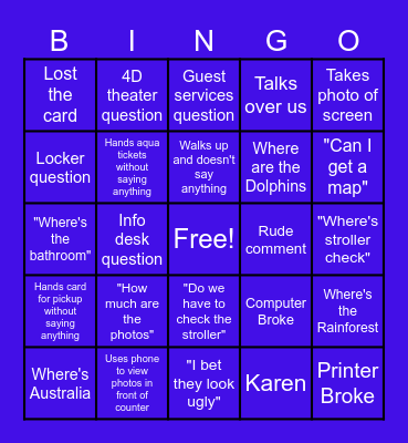 MM Customer Bingo Card