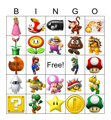 Mario Bingo Card