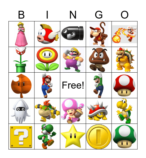 Mario Bingo Card