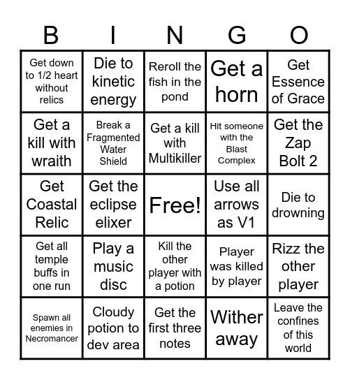 LCPvP Bingo Card