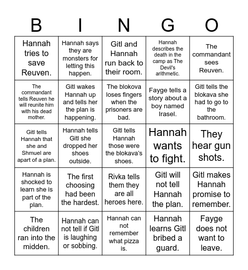 Chapters 16 & 17 Bingo Card