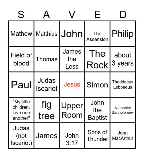 Twelve Ordinary Men Bingo Card