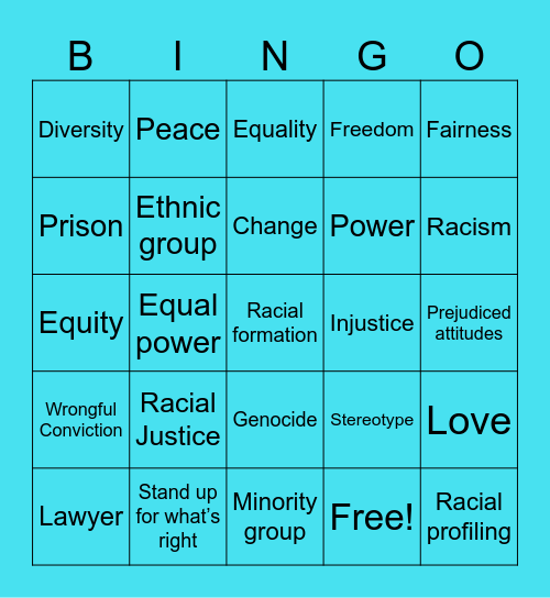 “Elephant In the Room” Bingo Card