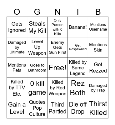 ognib Bingo Card